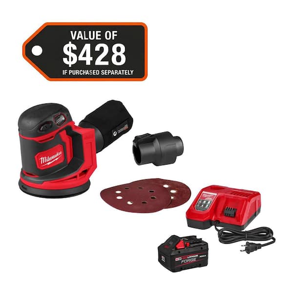 M18 18V Lithium-Ion Cordless 5 in. Random Orbit Sander w/ 8.0 Ah Starter Kit