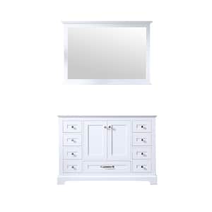 Dukes 48 in. W x 22 in. D White Single Bath Vanity without Top and 46 in. Mirror