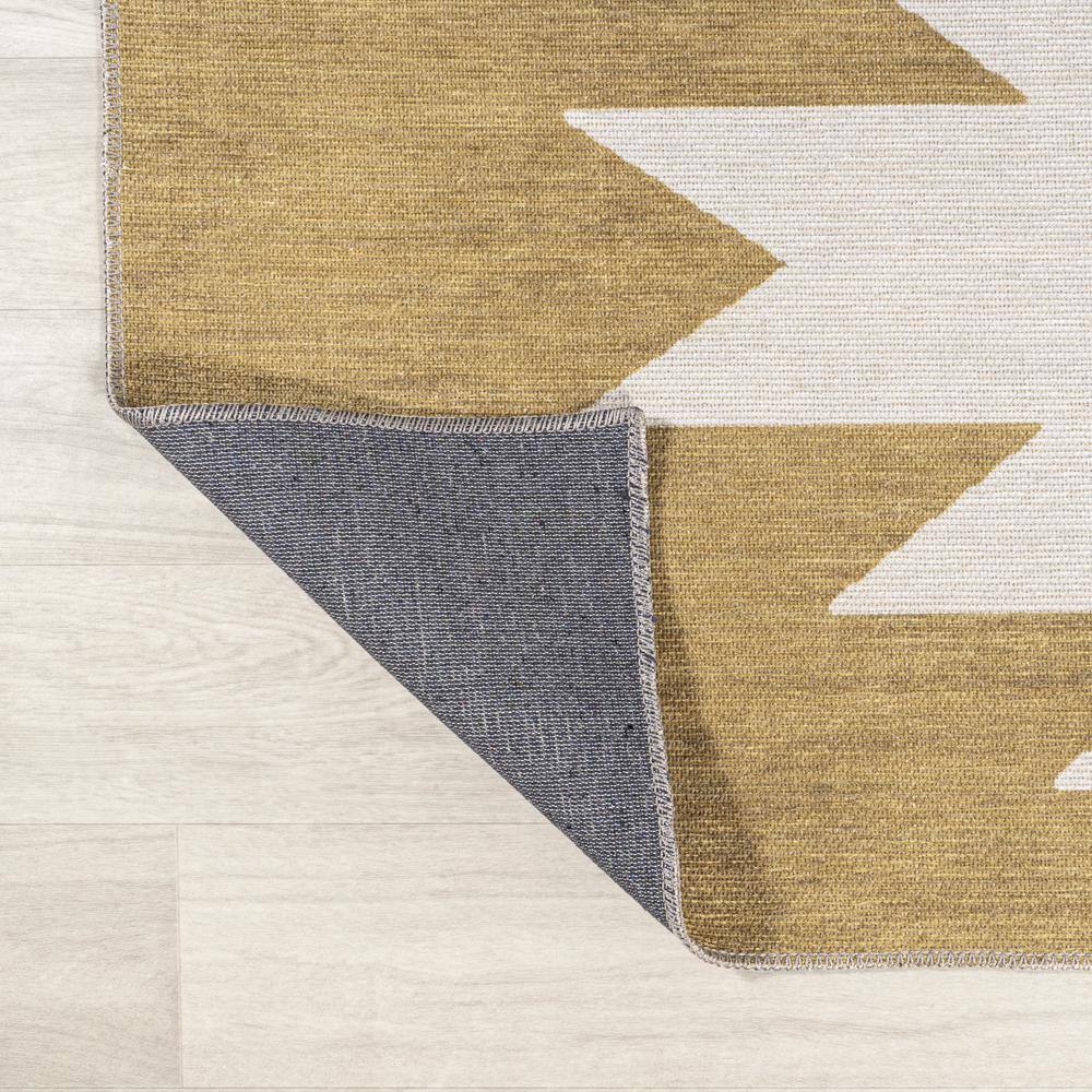 Chayton 8' x 10' Yellow and Cream Geometric Washable Area Rug