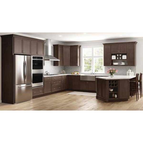 Hampton Bay Hampton 36 in. W x 12 in. D x 30 in. H Assembled Wall Kitchen  Cabinet in Satin White KW3630-SW - The Home Depot