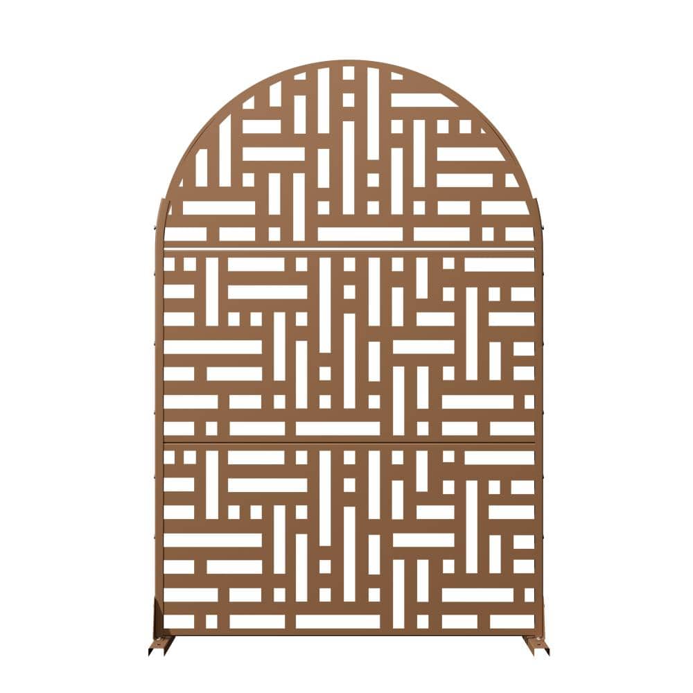 "72"" H x 47"" W Brown Outdoor Arched Privacy Screens/Metal Room Divider Panel for Patio Garden Poolside and Balcony Decor" price history on PriceWatchPro
