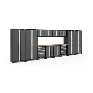 Bold Series 14-Piece 24-Gauge Steel Garage Storage System in Charcoal Gray (216 in. W x 77 in. H x 18 in. D)