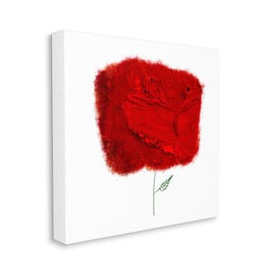 "Nerudo Rose Interpretation Modern Red Floral" by Atelier Poster Unframed Nature Canvas Wall Art Print 24 in. x 24 in.
