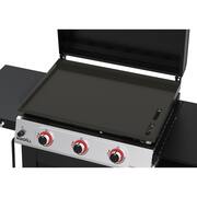 Daytona 3-Burner Propane Gas Grill 30 in. Flat Top Griddle in Black with Lid