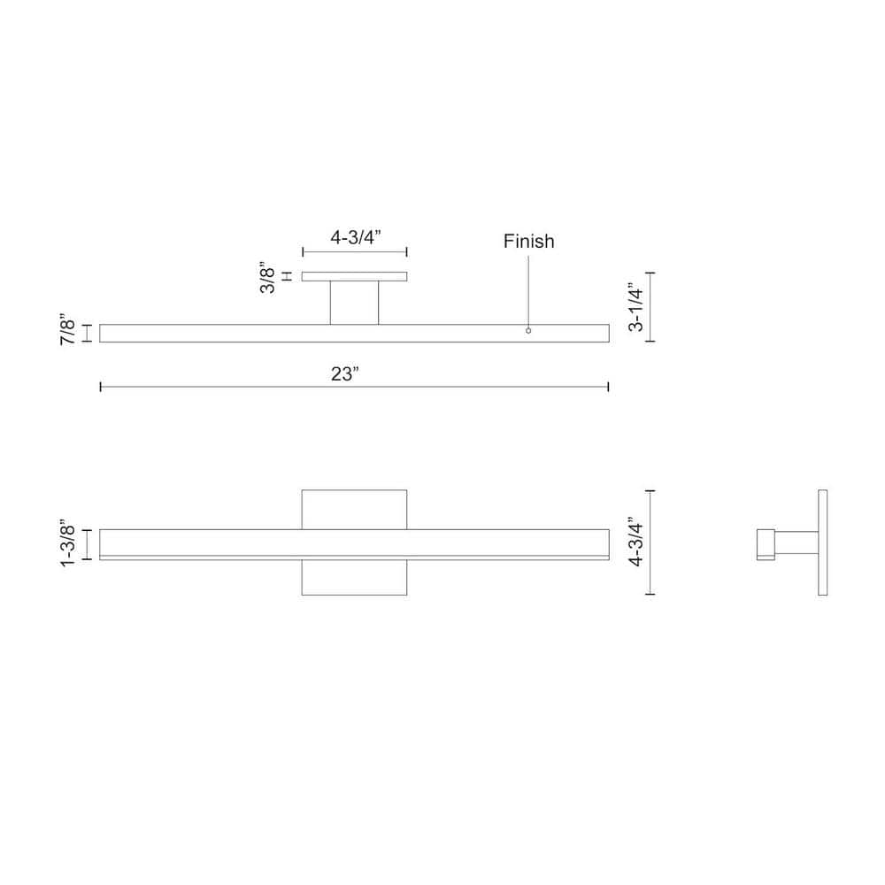 Sleek Vega Black LED Vanity Bath Bar - Dimmable and Direct Wired