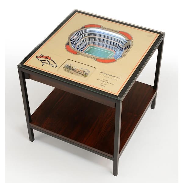 NFL Denver Broncos 23 in. x 22 in. 25-Layer StadiumViews Lighted End Table - Mile High Stadium