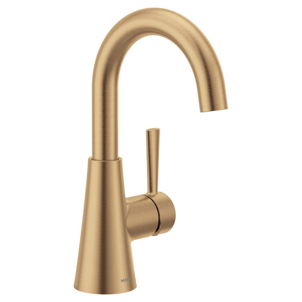 MOEN Ronan Single Hole Single-Handle Bathroom Faucet in Bronzed Gold ...