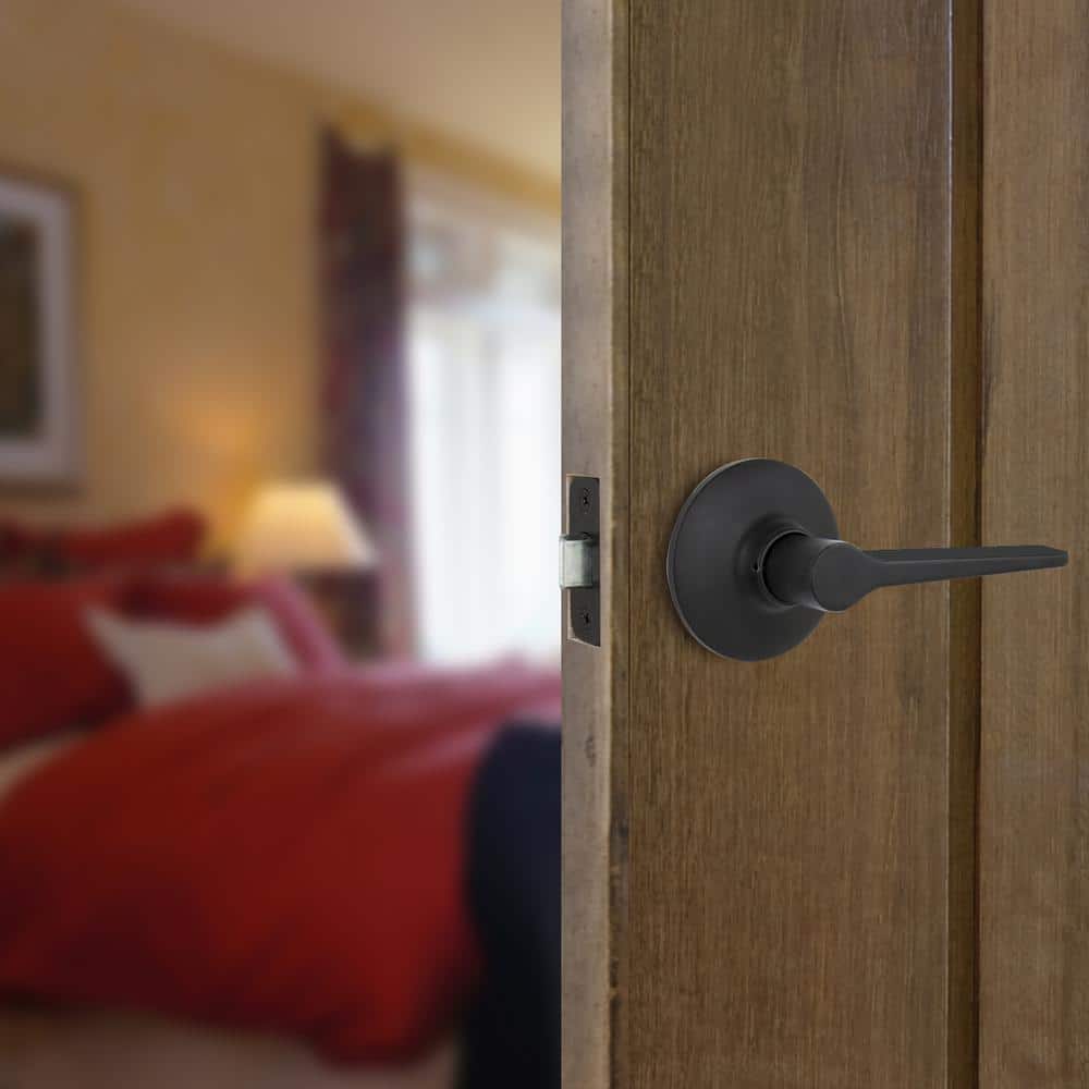 Matte Black Zinc Modern Hall/Closet Door Lever Set
