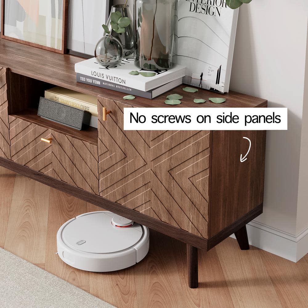 Alba 59'' Brown Laminate TV Stand with Cabinet