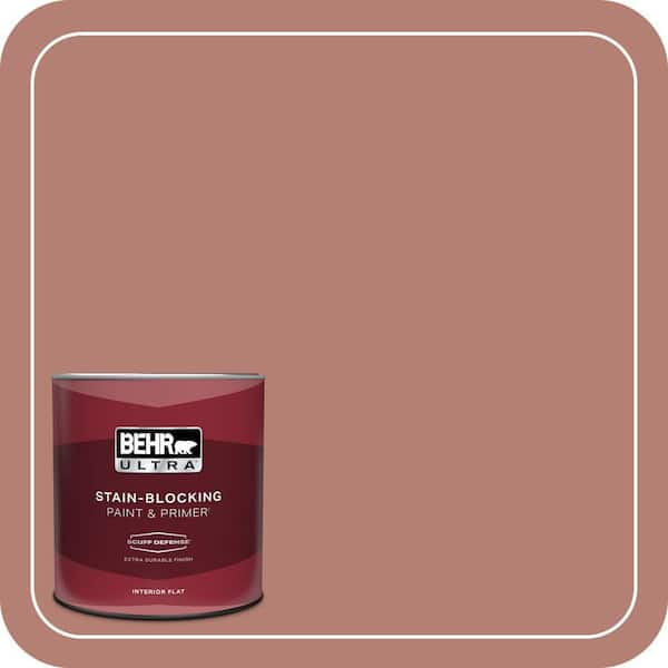 BEHR ULTRA 1 qt. #ICC-102 Copper Pot Extra Durable Flat Interior Paint & Primer