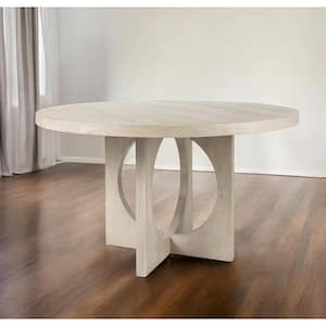 Natural Wood 54 in. Pedestal Dining Table Seats 4