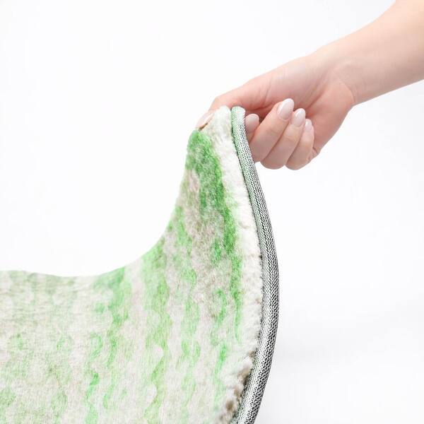 Dream Shag Premium Machine Washable Abstract ADS195 Green 3 ft. x 4 ft. Area Rug