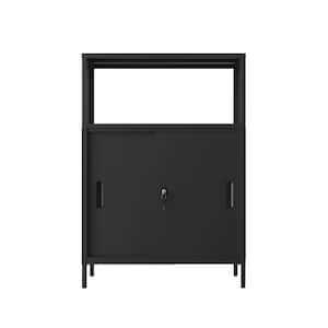 2-Door Black 39 in. H x 28 in. W x 14 in. D Metal Lateral File Cabinet