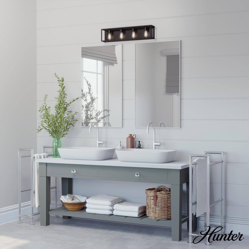 Squire Manor 33" Matte Black Outdoor Dimmable Vanity Light