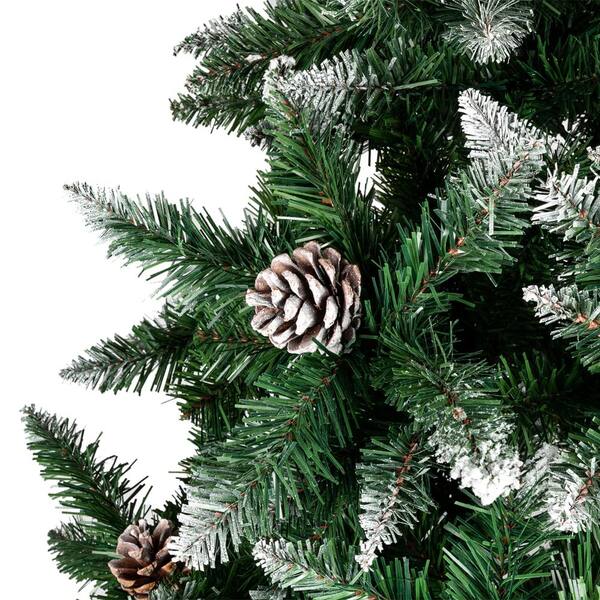 kingwolfox Christmas Tree Flocking Spray White Tree Plus Pine  Cone，Beautiful Appearance, Suitable for Living Room, Office, Courtyard and  Other