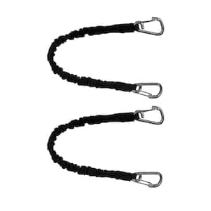 BoatTector High-Strength Line Snubber and Storage Bungee, Value 2-Pack - 18 in. with Medium Hooks, Black
