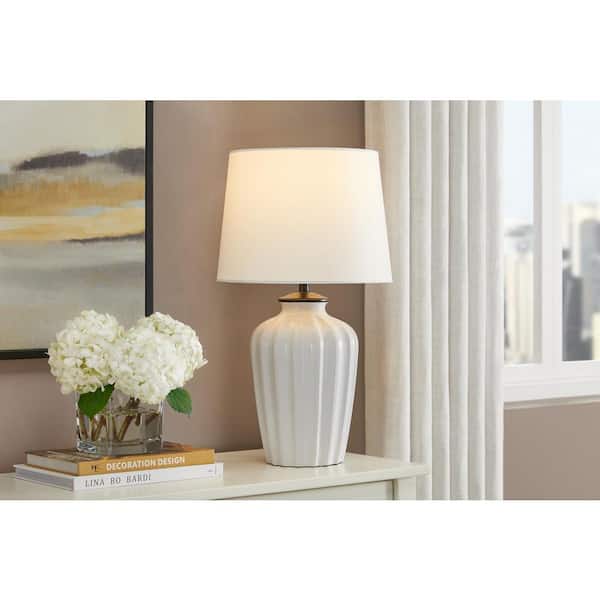 Hampton Bay Gianna 23.25 in. White Accent Lamp