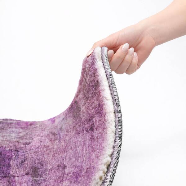 Dream Shag Premium Machine Washable Abstract ADS613 Purple 2 ft. x 3 ft. Accent Rug