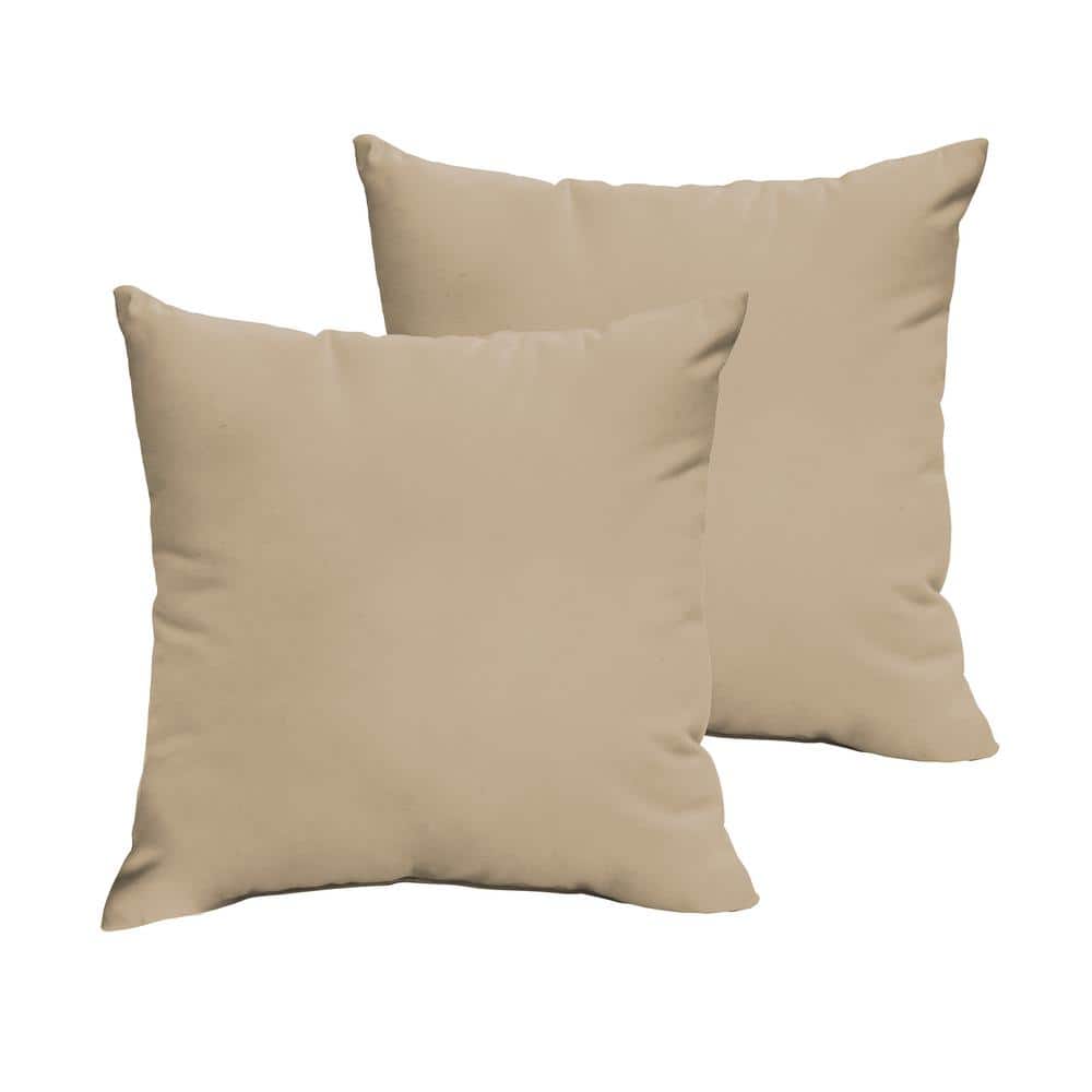 Beige Outdoor Knife Edge Throw Pillows (2-Pack)