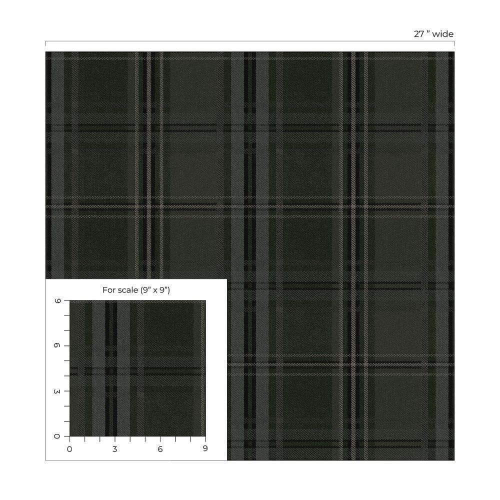 Evergreen Plaid Self-Adhesive Vinyl Wallpaper Roll