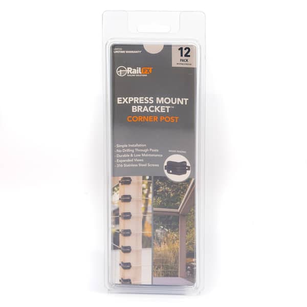 RAILFX RailFX Express Mount Bracket Corner Post Fitting for Cable Railing System 12-pack