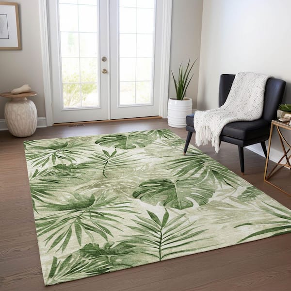 Chantille Machine Washable Indoor/Outdoor Abstract ACN1886 Aloe 3 ft. x 4 ft. Area Rug