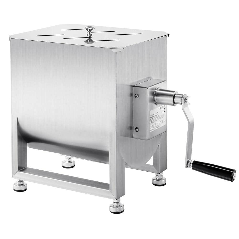 20L Manual Meat Mixer, Fixed Tank Meat Processing Equipment(Mixing Max 30 lb. for Meat), Stainless Steel Meat Mixer