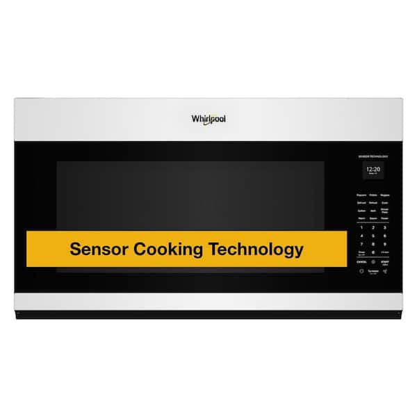 2.1 cu. ft. White Electric 1800 watts Microwave Hood 400 Exhaust CFM with 4-Speed Venting