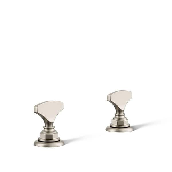 Artifacts Widespread Bathroom Sink T-Handle Faucet Handles in Vibrant Brushed Nickel