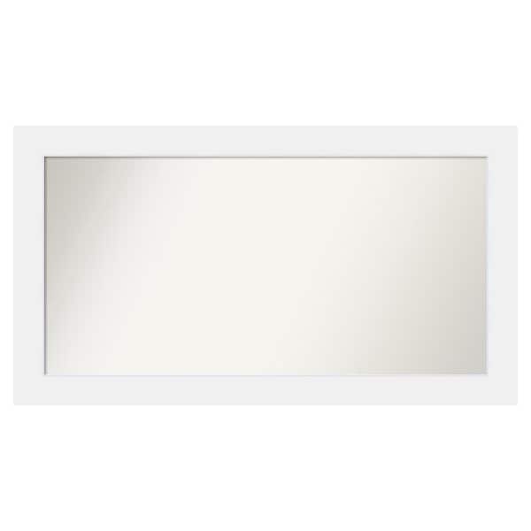 Amanti Art Corvino White 45 in. x 25 in. Custom Non-Beveled Matte Wood Framed Bathroom Vanity Wall Mirror