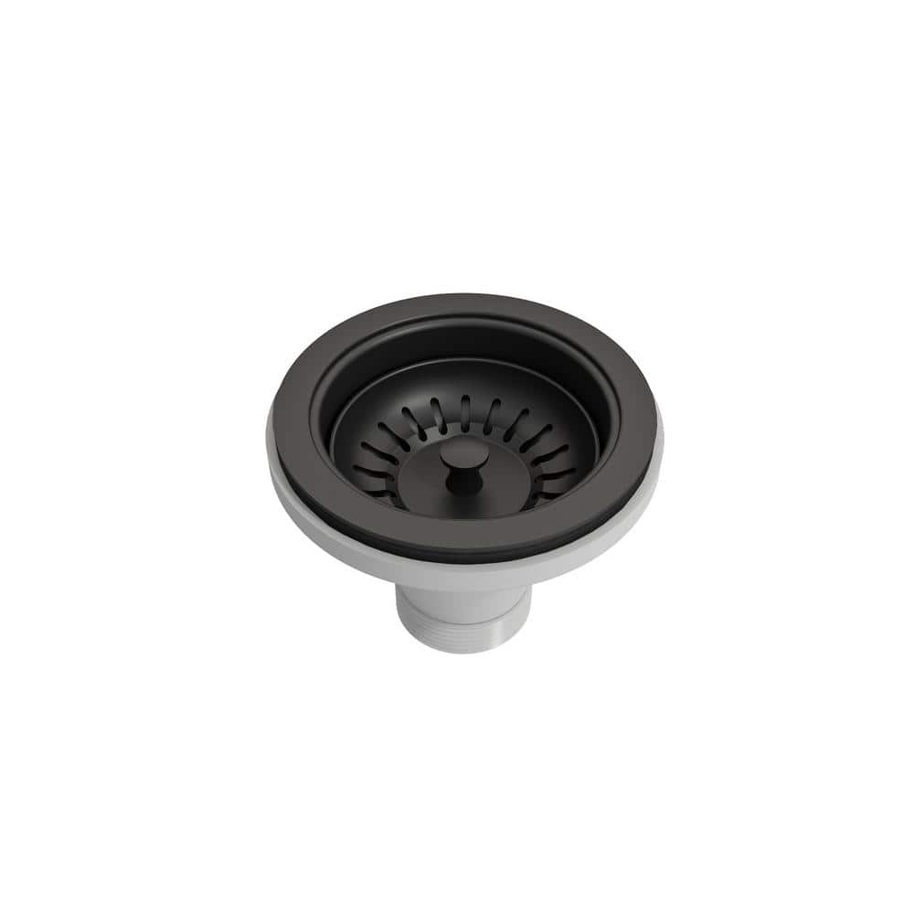 BOCCHI Stainless Steel Sink Strainer For Fireclay Kitchen Sinks In   Matte Black Bocchi Sink Strainers 2330 0001 Mb 64 1000 