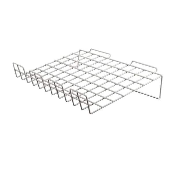Econoco 22-1/2 in. W x 14 in. D White Sloping Wire Shelf with 3 in. Lip (Pack of 6)