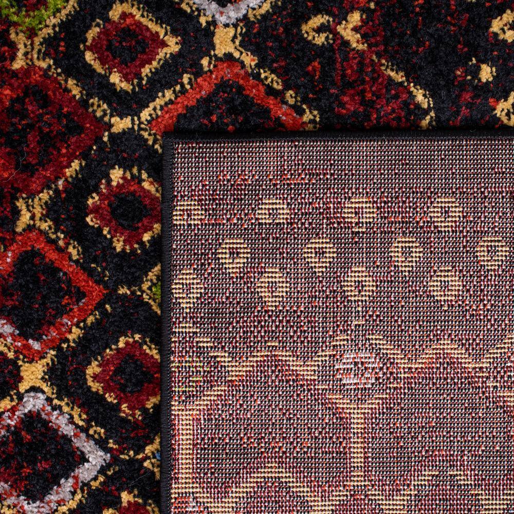 Amsterdam Black and Multicolor Geometric Area Rug 3' x 5'