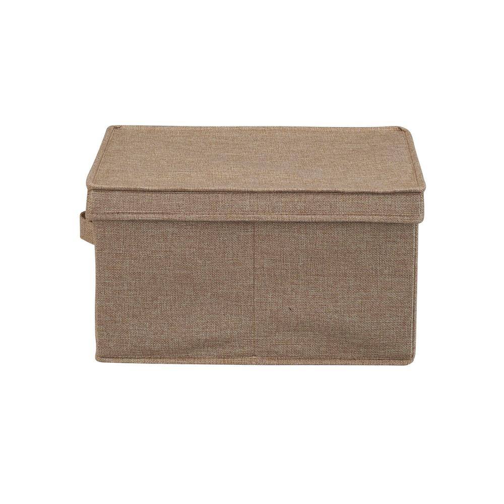 Latte Linen Large Stackable Storage Box with Lid Set