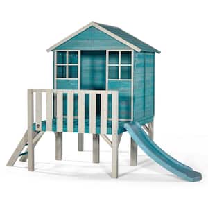 Plum Boat House Wooden Playhouse Teal