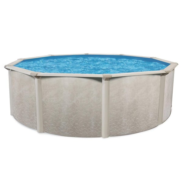 Unbranded 18 ft. W x 52 in. Deep Steel Framed Round Above Ground Swimming Pool without Liner