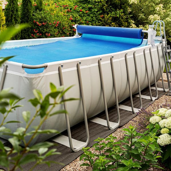 VEVOR Pool Cover Reel, Aluminum Solar Cover Reel, Fits for Swimming Pools - 20 ft