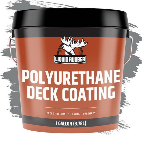LIQUID RUBBER Liquid Rubber Smooth Polyurethane Deck Coating, Stone Gray, 1 Gal.