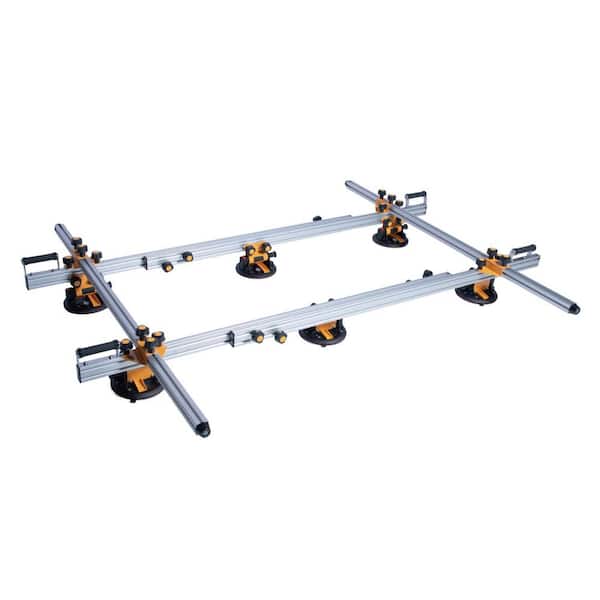 Large Format Tile & Slab Carry System-Heavy Duty Suction Cup Lifter, Six 8 in. Suction Cups w/ 350lb Capacity Per Cup