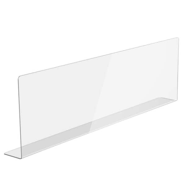 15.8 x 4.7 in. Acrylic Sink Splash Guard, Transparent Fixed Water Splash Barrier for Kitchen Island and Bathroom Sink
