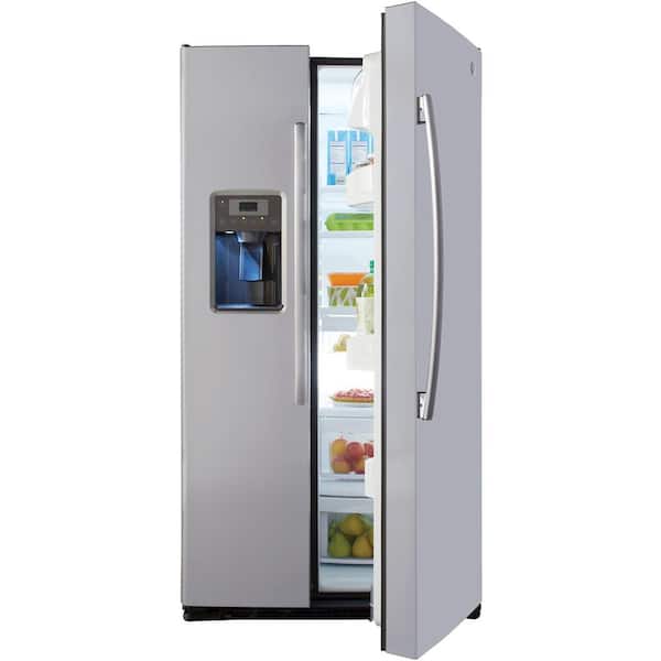 Reviews For Ge 25 3 Cu Ft Side By Side Refrigerator In Stainless Steel Gss25gshss The Home Depot