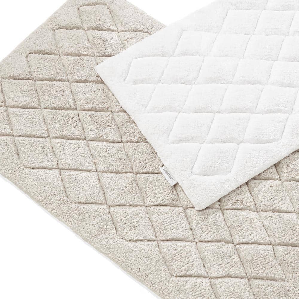 Marquis Diamond High Pile Gray Cotton Blend Bath Rug Set