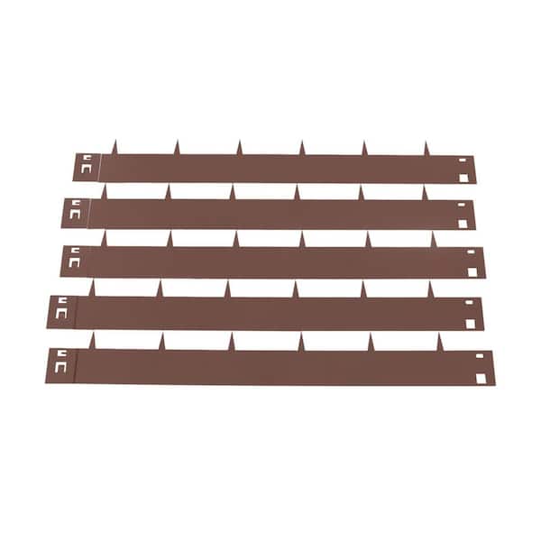 YIYIBYUS 39 in. x 3 in. x 0.071 in. Brown Steel Landscape Edging Garden Yard Path Lawn Edging Border Fence (5-Pieces)