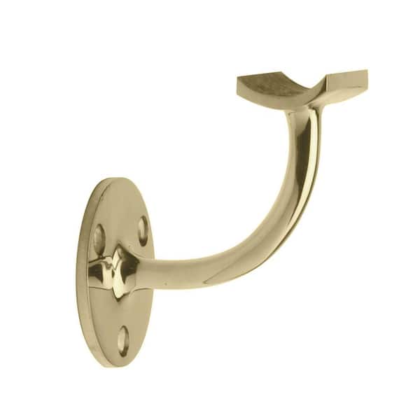 Unbranded Polished Brass Standard Hand Rail Bracket for 2 in. Outside Diameter Tubing