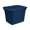 Sterilite Classic Lidded Stackable 18 gal. Storage Tote Container in Blue  (8-Pack) 8 x 17317408 - The Home Depot