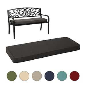 46.5 in. x 17.7 in. x 3 in. Outdoor Bench Cushion Seat Pads with Removable Cover in Charcoal