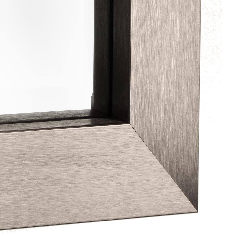 Modern Brushed Nickel Rectangular Wall Mirror 28 x 40 Inch