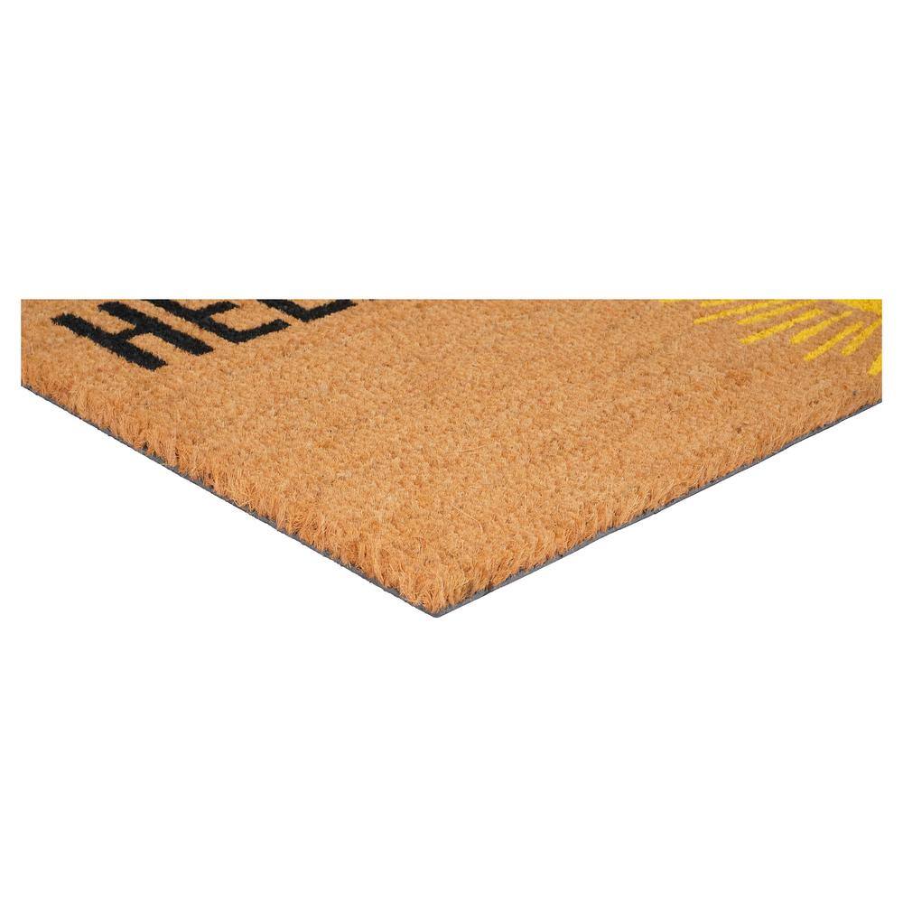 Sunburst Coir and Vinyl Rectangular Outdoor Doormat 17" x 29"