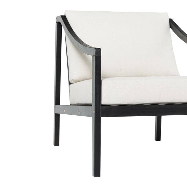 Welwick Designs Black Wash Slat Back Wood Modern Outdoor Lounge