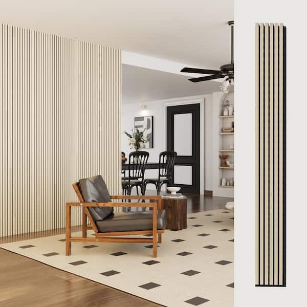 ARK DESIGN 106.3 in. x 12.6 in. x 0.875 in. Oak Brown Style Square Edge MDF Decorative Acoustic Wall Panel (2-Pieces/18.6 sq. ft. )